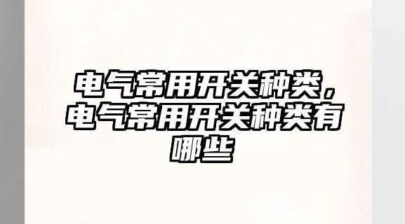 電氣常用開關種類，電氣常用開關種類有哪些